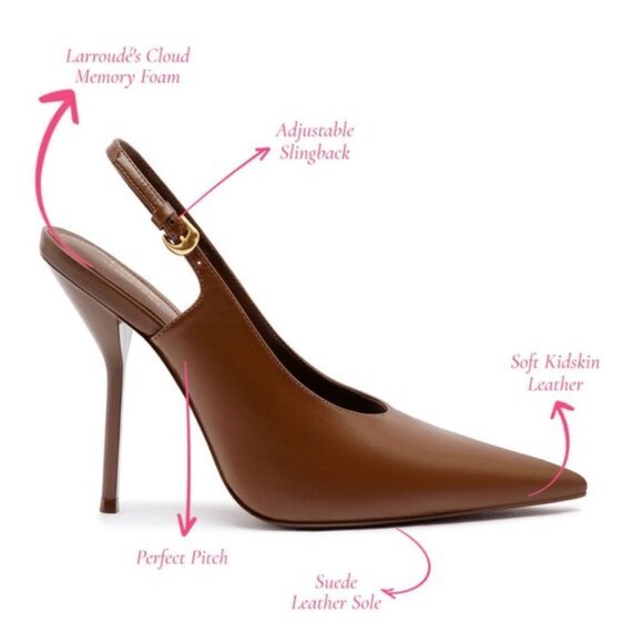 NEW LARROUDE Made In Brazil Leather Altuzuarra Collab Pumps IN umber 1225 13m7 - Picture 7 of 9